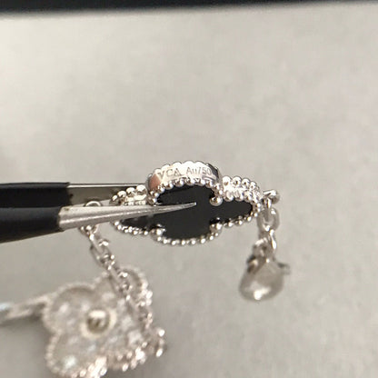 [Loran]LUCKY CLOVER 5-MOTIF BRACELET - BLACK OXNY COLLECTION