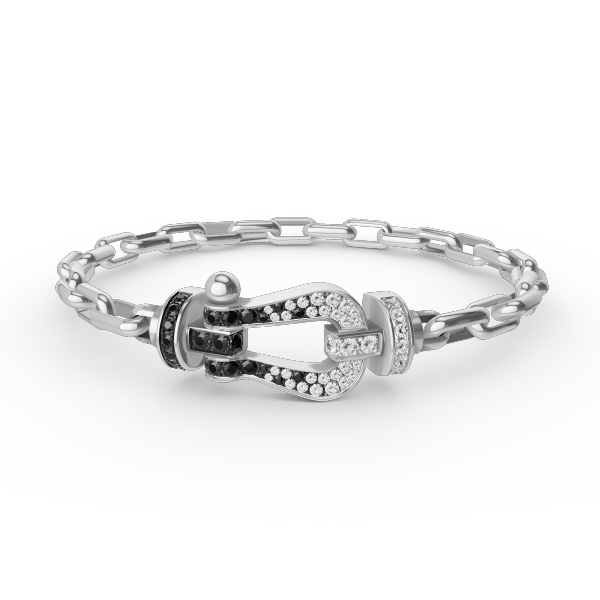[Loran]FORCE LARGE HORSESHOE CLASP METAL BRACELET