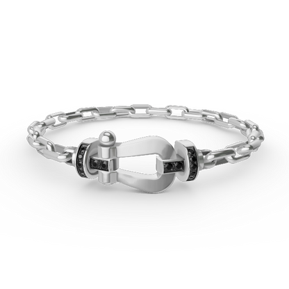 [Loran]FORCE LARGE HORSESHOE CLASP METAL BRACELET