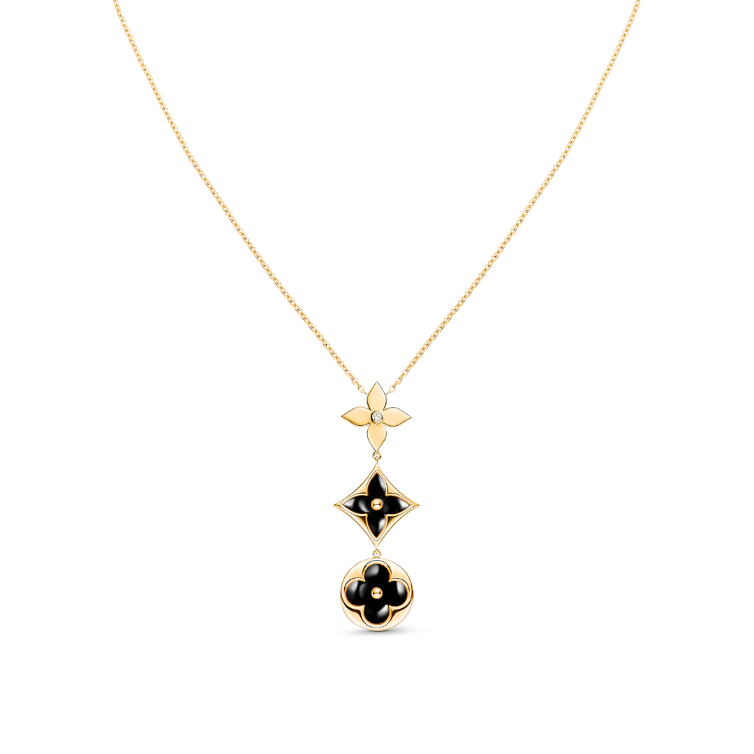 [Loran]STAR AND SUN ONYX ROSE GOLD NECKLACE