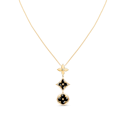 [Loran]STAR AND SUN ONYX ROSE GOLD NECKLACE