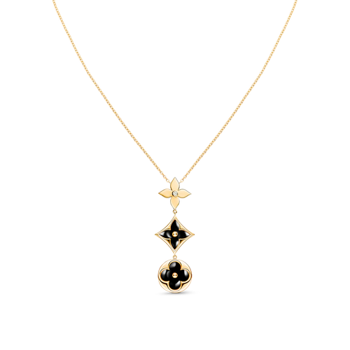 [Loran]STAR AND SUN ONYX ROSE GOLD NECKLACE