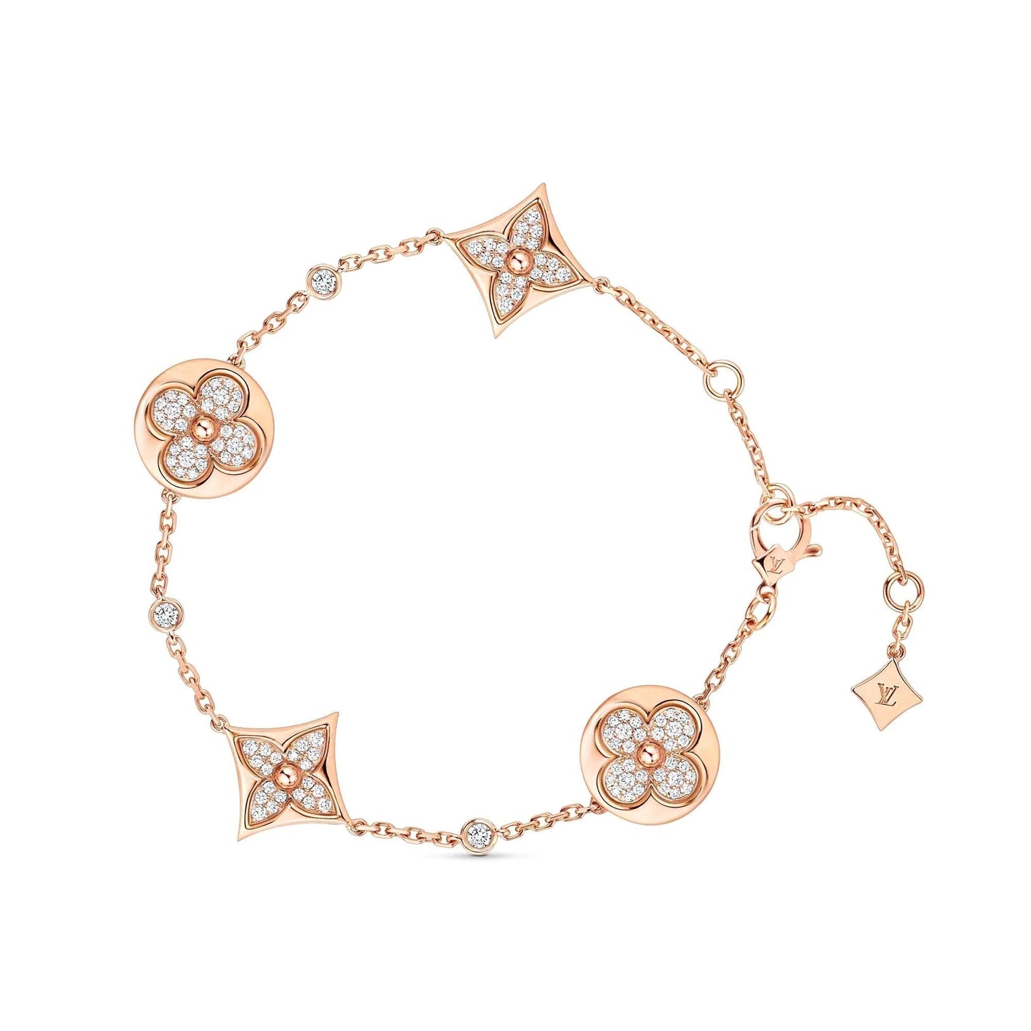 [Loran]STAR AND SUN 4 MOTIFS GOLD DIAMONDS BRACELET