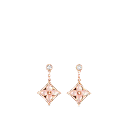 [Loran]DOUBLE STAR ROSE GOLD MOP DROP EARRINGS