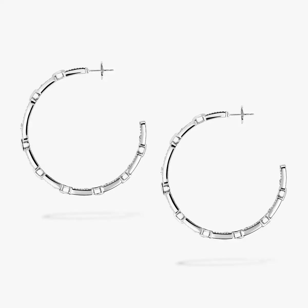 [Loran]MOVE LINK KINETIC DIAMOND HOOP EARRINGS