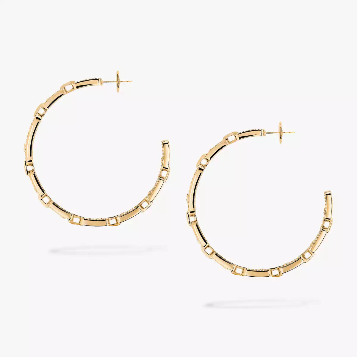 [Loran]MOVE LINK KINETIC DIAMOND HOOP EARRINGS