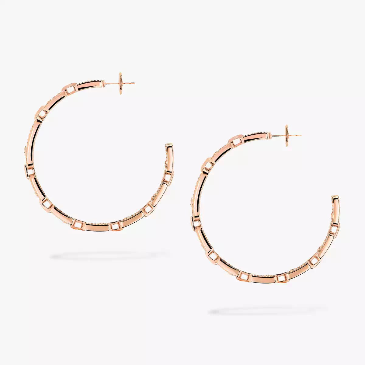 [Loran]MOVE LINK KINETIC DIAMOND HOOP EARRINGS
