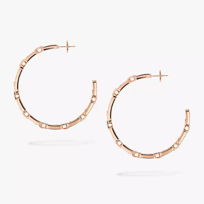 [Loran]MOVE LINK KINETIC DIAMOND HOOP EARRINGS