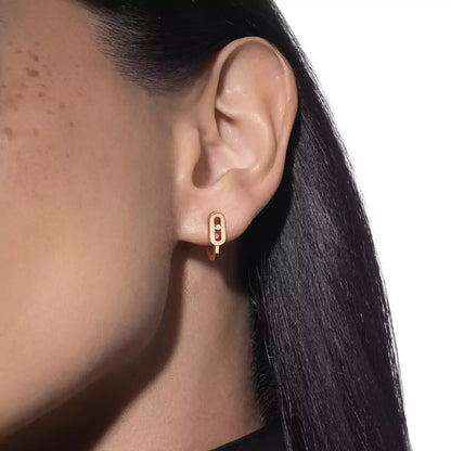 [Loran]MOVE CLASSIQUE MINI DIAMOND HOOP EARRINGS
