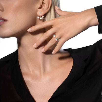 [Loran]MY TWIN TRIO DIAMOND EARRINGS