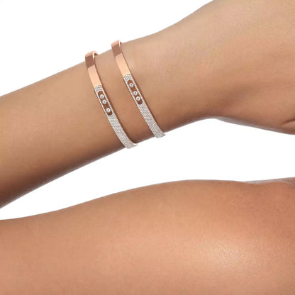 [Loran]MOVE NOA PAVÉ DIAMOND BANGLE BRACELET