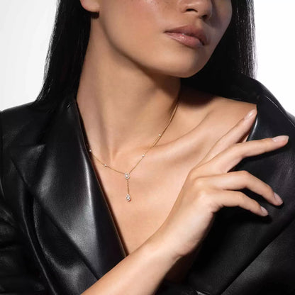 [Loran]SUGAR CUBE & TEARDROP FULL PAVÉ NECKLACE