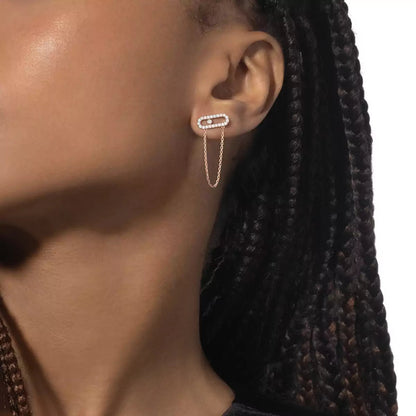 [Loran]MOVE UNO ALL DIAMOND STUD EARRINGS