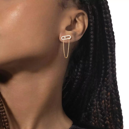 [Loran]MOVE UNO ALL DIAMOND STUD EARRINGS