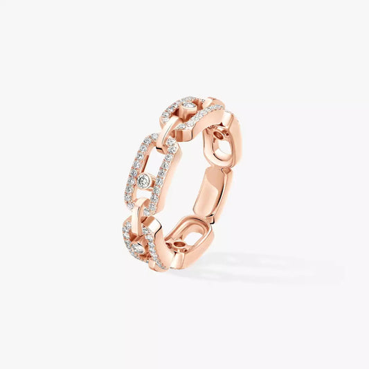 [Loran]MOVE LINK PAVÉ DIAMOND RING