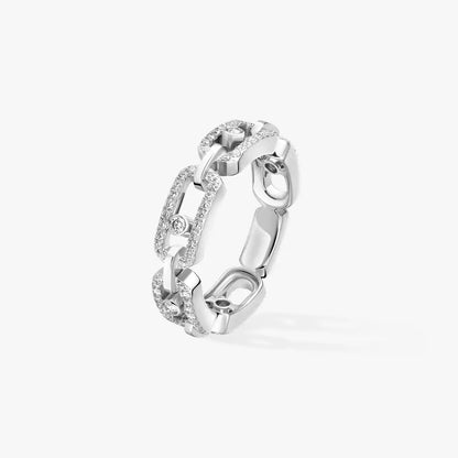[Loran]MOVE LINK PAVÉ DIAMOND RING