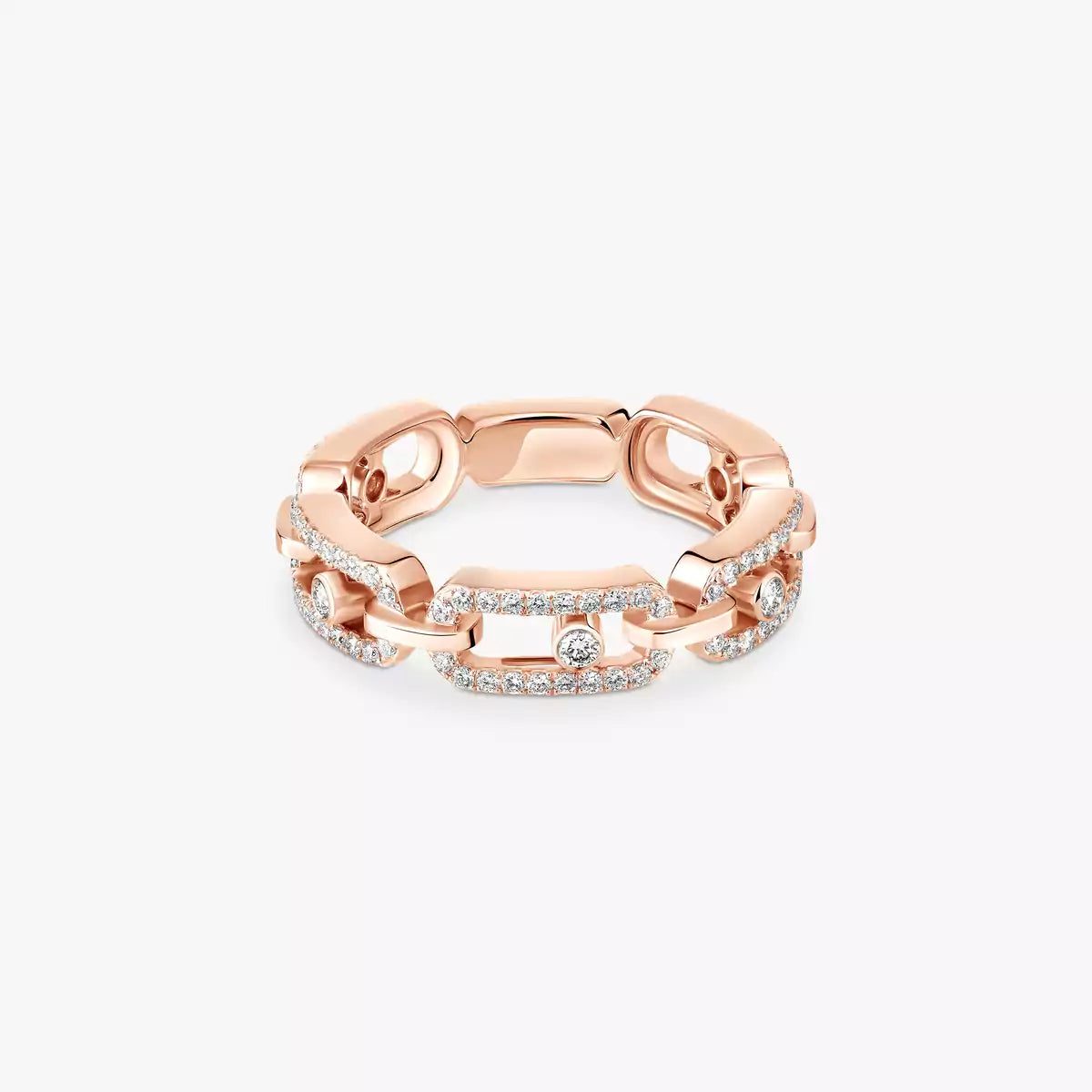 [Loran]MOVE LINK PAVÉ DIAMOND RING