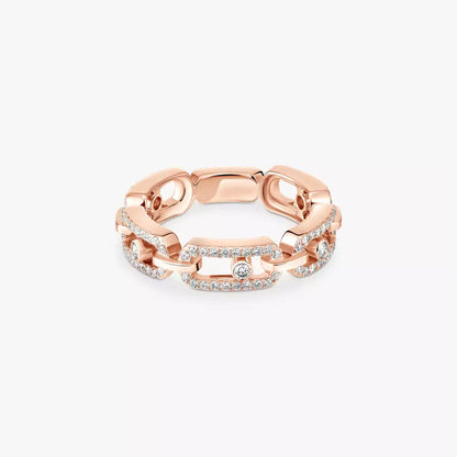 [Loran]MOVE LINK PAVÉ DIAMOND RING