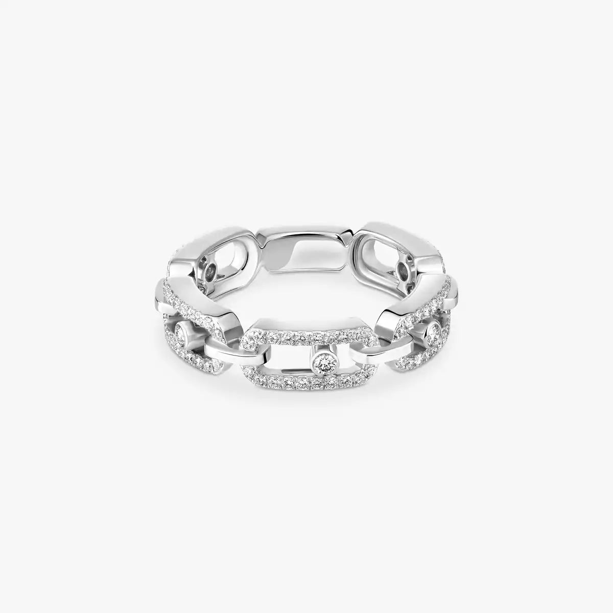 [Loran]MOVE LINK PAVÉ DIAMOND RING