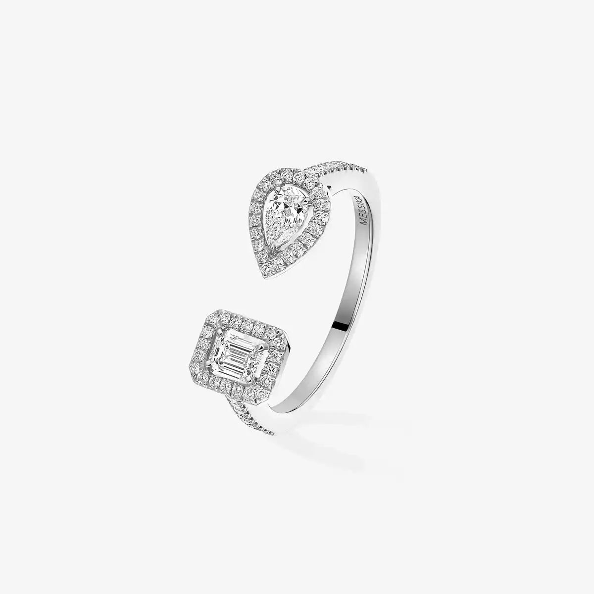 [Loran]OPEN SUGAR CUBE & TEARDROP PAVÉ DIAMOND RING