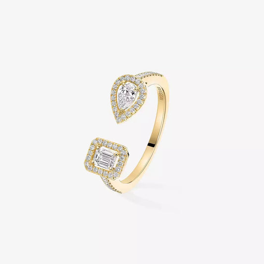 [Loran]OPEN SUGAR CUBE & TEARDROP PAVÉ DIAMOND RING