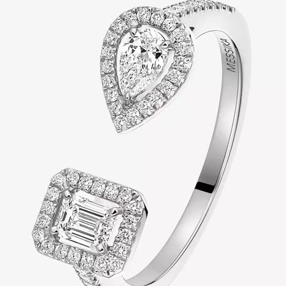 [Loran]OPEN SUGAR CUBE & TEARDROP PAVÉ DIAMOND RING