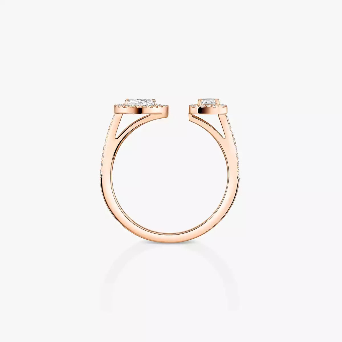 [Loran]OPEN SUGAR CUBE & TEARDROP PAVÉ DIAMOND RING
