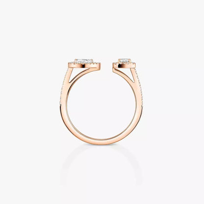 [Loran]OPEN SUGAR CUBE & TEARDROP PAVÉ DIAMOND RING