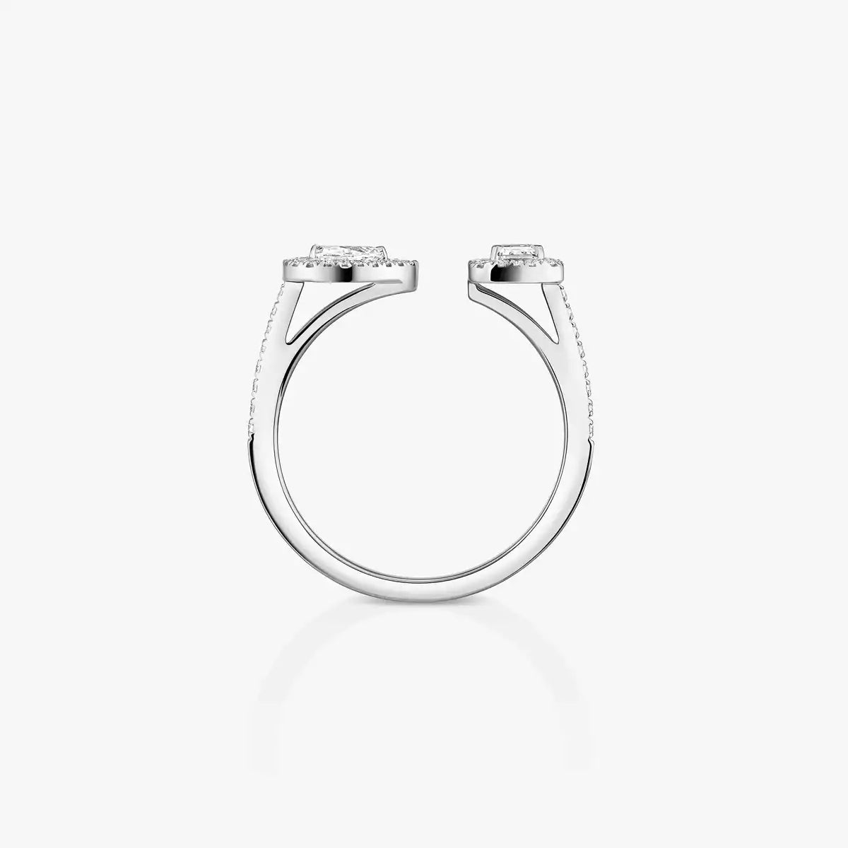 [Loran]OPEN SUGAR CUBE & TEARDROP PAVÉ DIAMOND RING