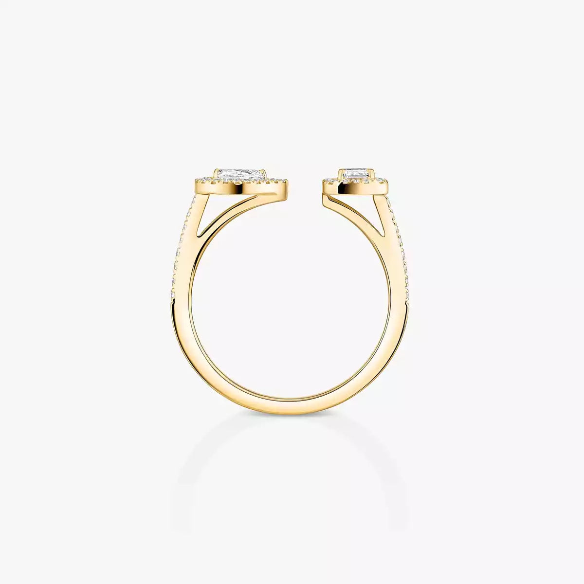 [Loran]OPEN SUGAR CUBE & TEARDROP PAVÉ DIAMOND RING