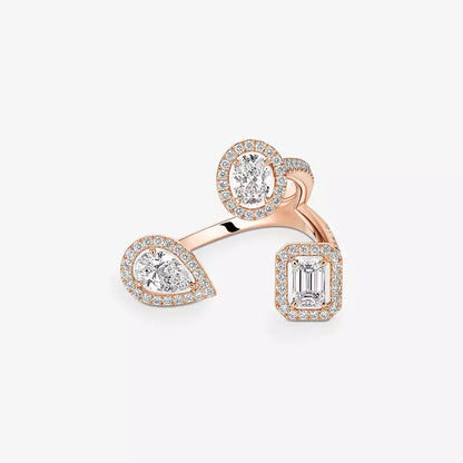 [Loran]MY TWIN TRILOGY OPEN PAVÉ RING