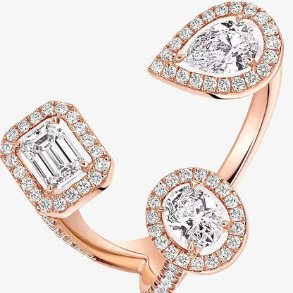 [Loran]MY TWIN TRILOGY OPEN PAVÉ RING
