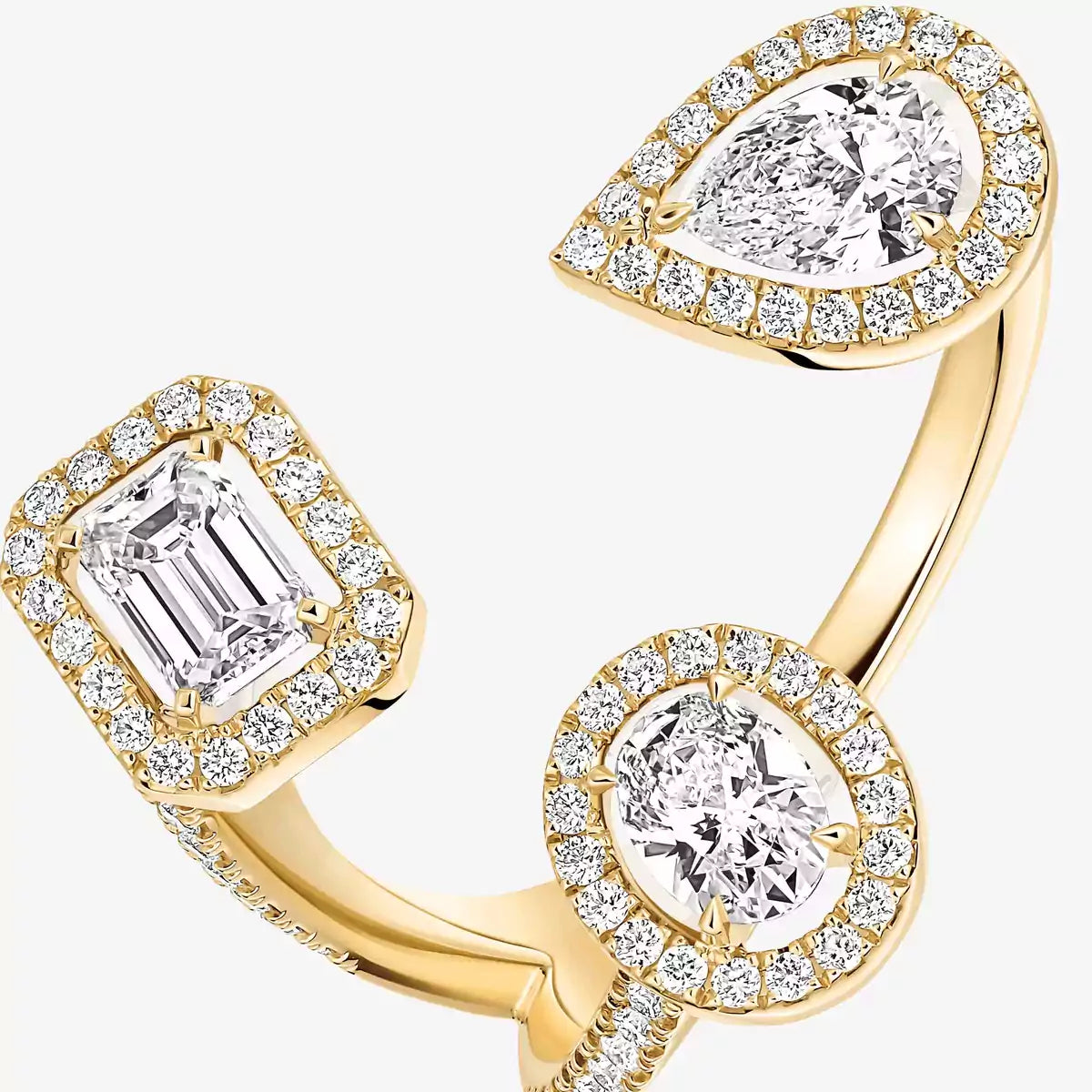 [Loran]MY TWIN TRILOGY OPEN PAVÉ RING