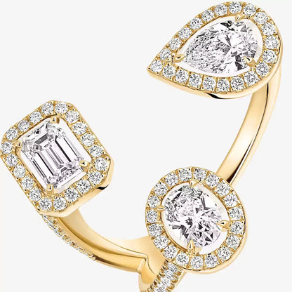 [Loran]MY TWIN TRILOGY OPEN PAVÉ RING