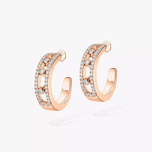 [Loran]MOVE PAVÉ DIAMOND HOOP EARRINGS