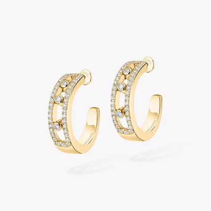 [Loran]MOVE PAVÉ DIAMOND HOOP EARRINGS