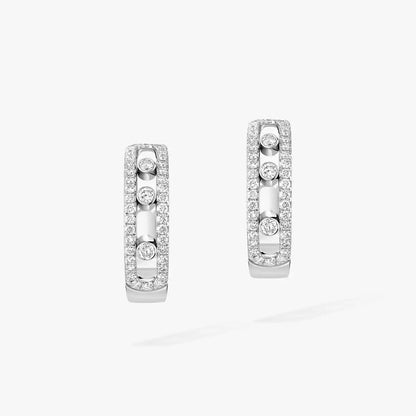 [Loran]MOVE PAVÉ DIAMOND HOOP EARRINGS