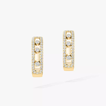 [Loran]MOVE PAVÉ DIAMOND HOOP EARRINGS