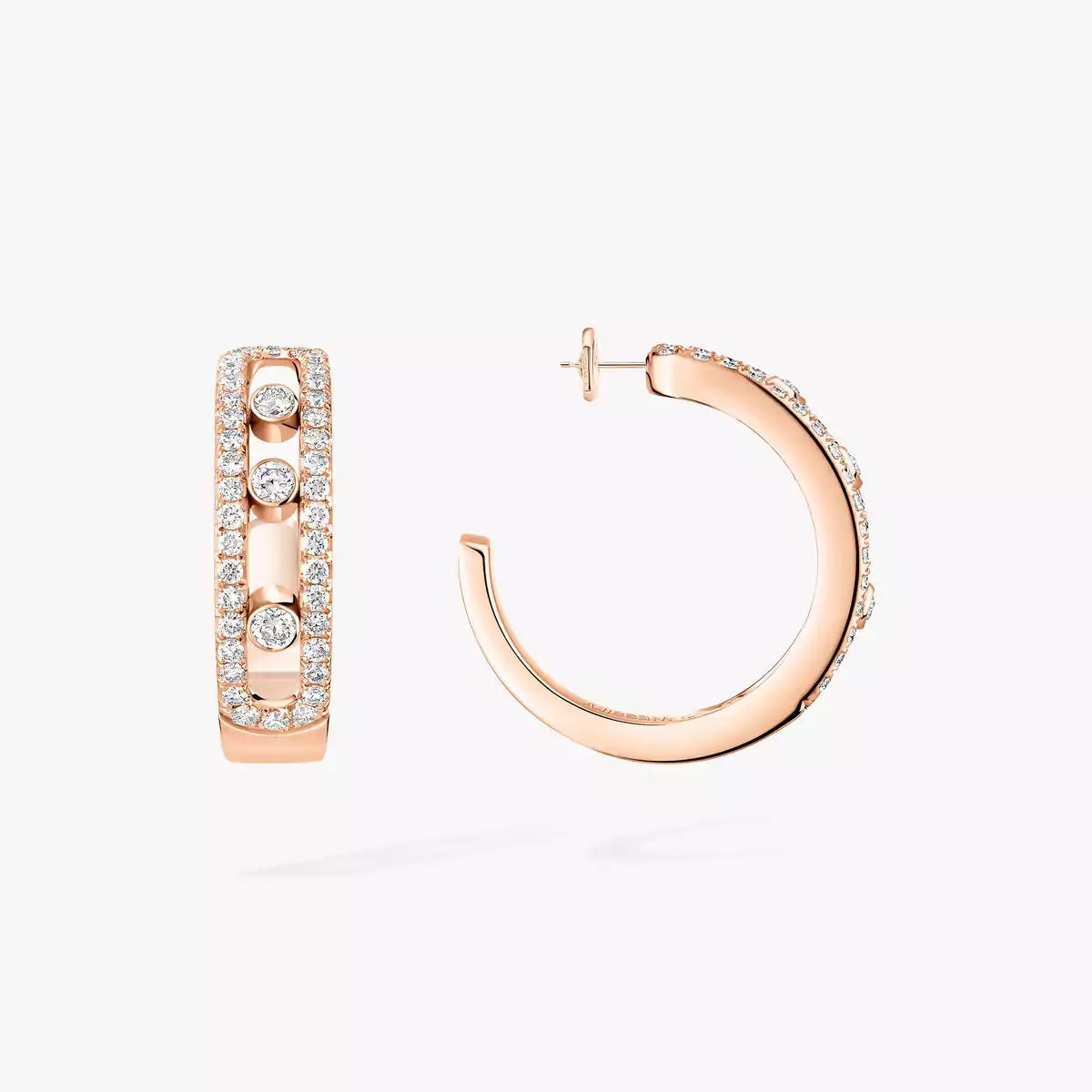 [Loran]MOVE PAVÉ DIAMOND HOOP EARRINGS