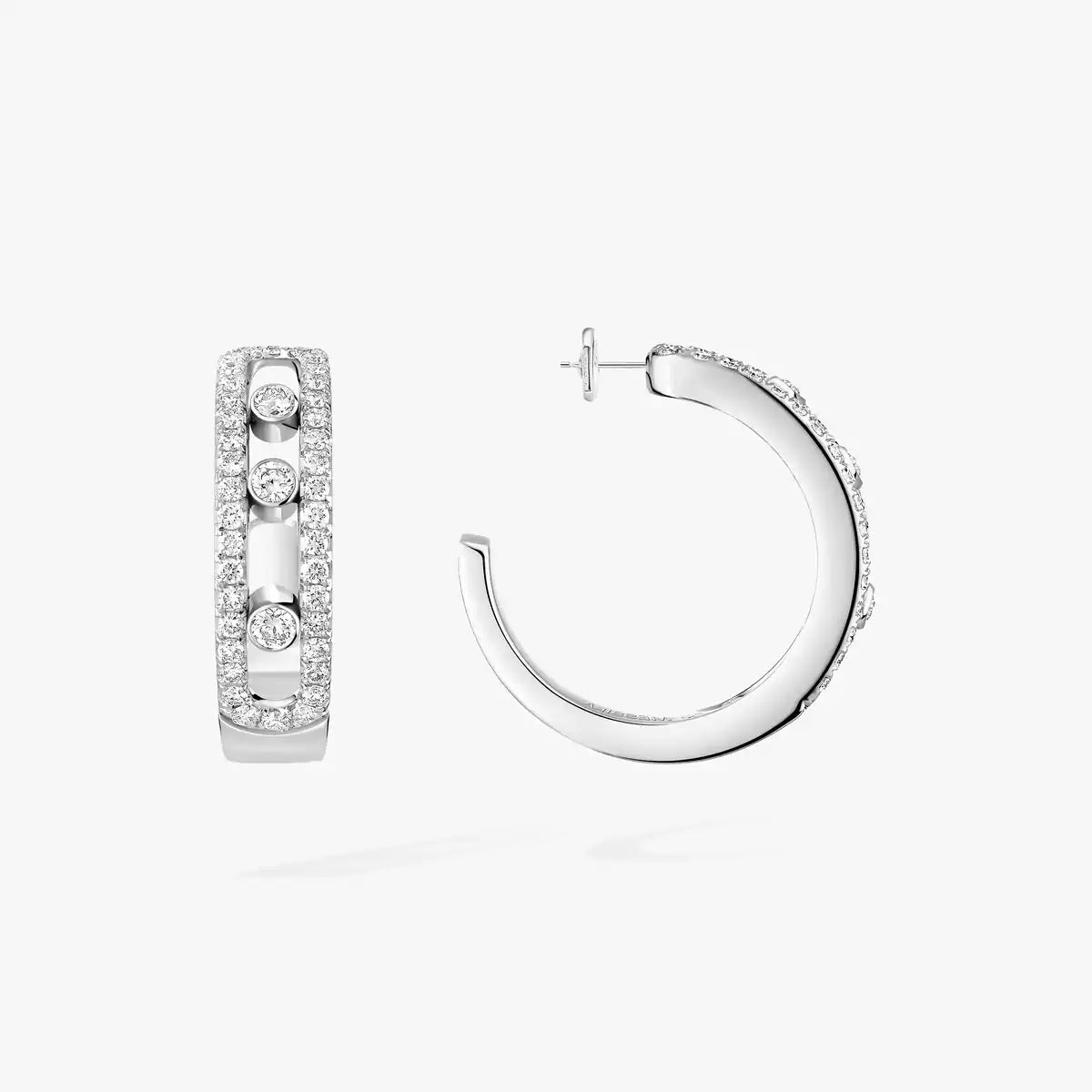 [Loran]MOVE PAVÉ DIAMOND HOOP EARRINGS