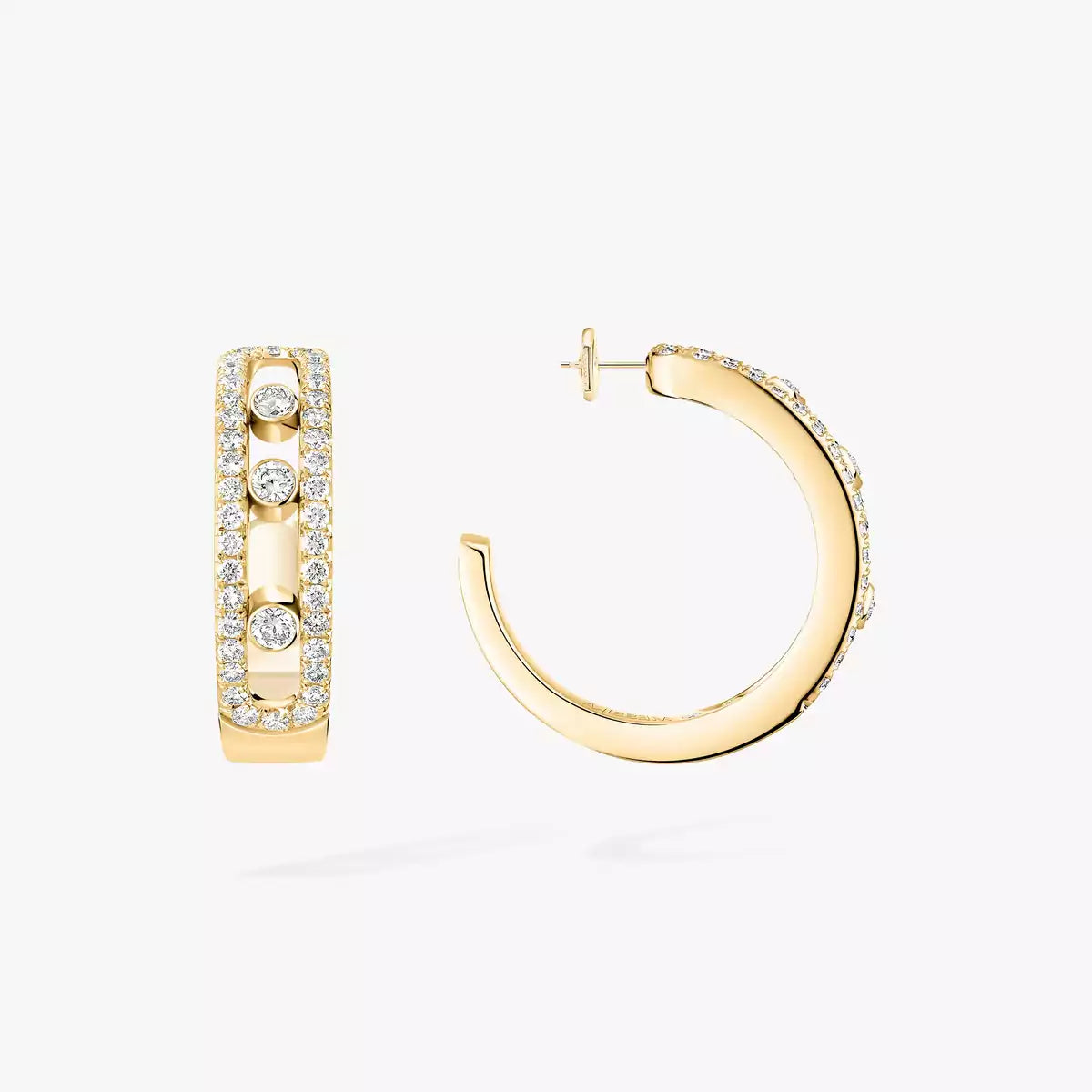 [Loran]MOVE PAVÉ DIAMOND HOOP EARRINGS