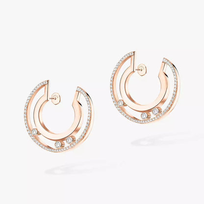 [Loran]MOVE ROMANE SMALL DIAMOND HOOP EARRINGS