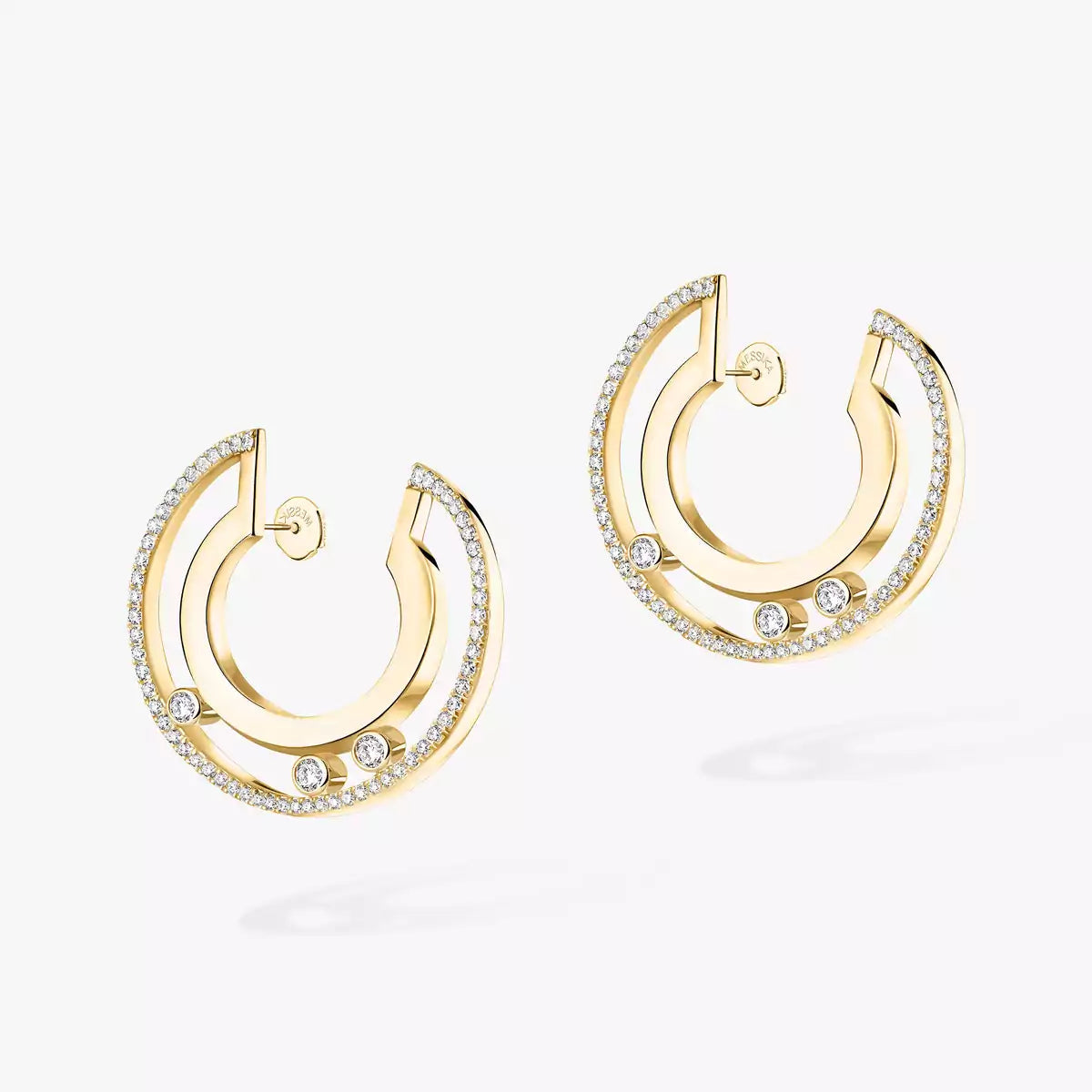 [Loran]MOVE ROMANE SMALL DIAMOND HOOP EARRINGS