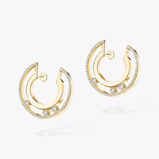 [Loran]MOVE ROMANE SMALL DIAMOND HOOP EARRINGS