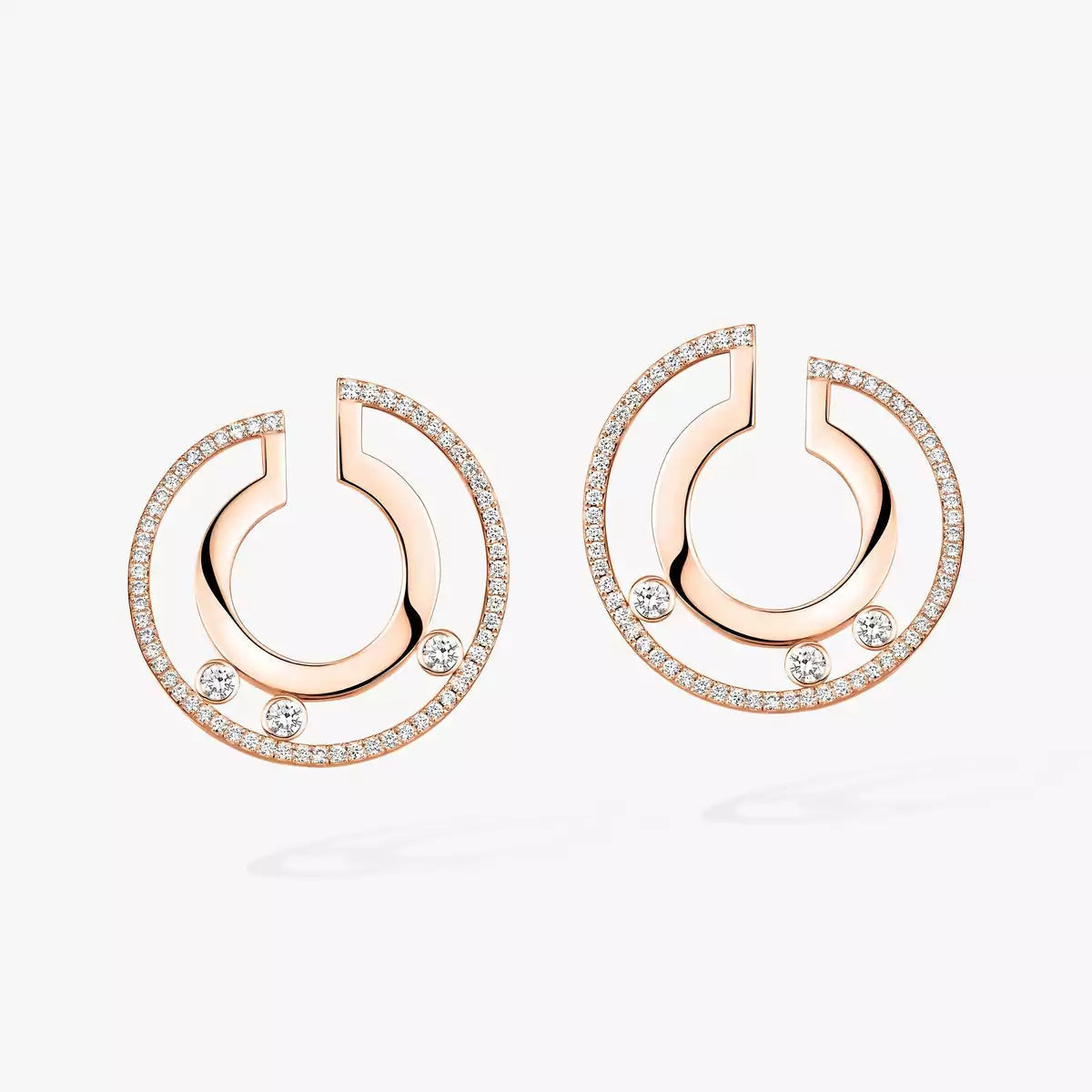[Loran]MOVE ROMANE SMALL DIAMOND HOOP EARRINGS