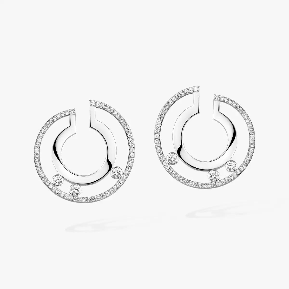 [Loran]MOVE ROMANE SMALL DIAMOND HOOP EARRINGS