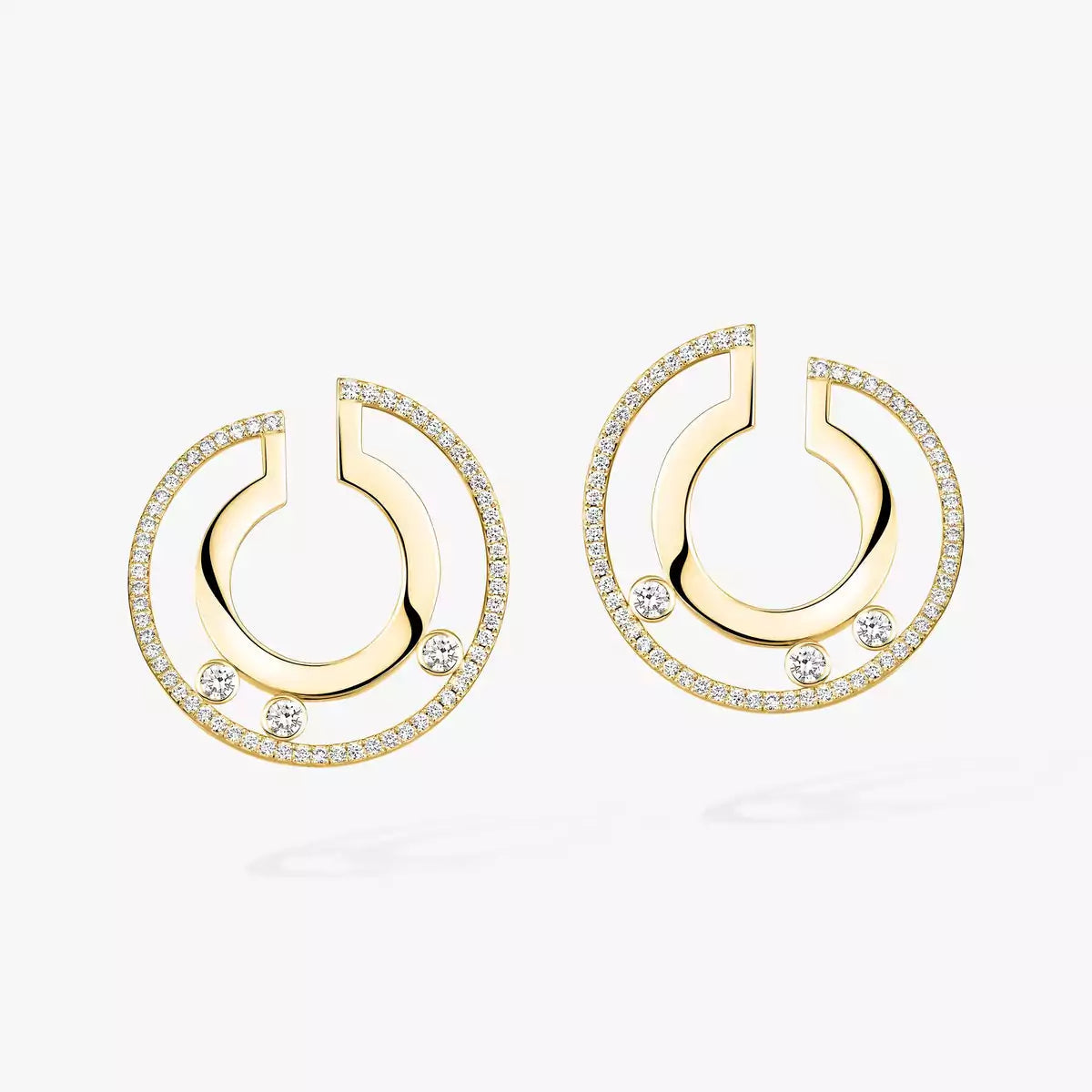 [Loran]MOVE ROMANE SMALL DIAMOND HOOP EARRINGS