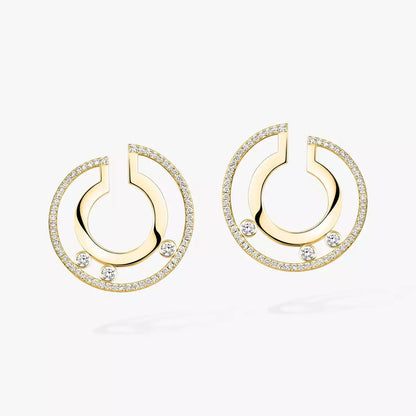 [Loran]MOVE ROMANE SMALL DIAMOND HOOP EARRINGS
