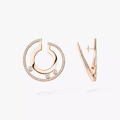 [Loran]MOVE ROMANE SMALL DIAMOND HOOP EARRINGS