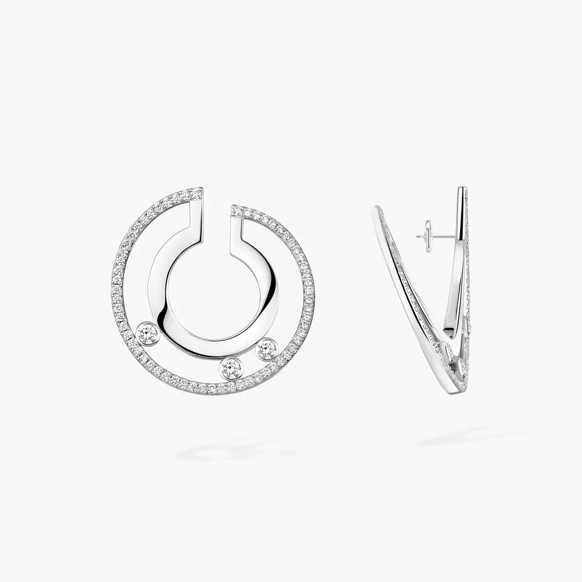 [Loran]MOVE ROMANE SMALL DIAMOND HOOP EARRINGS